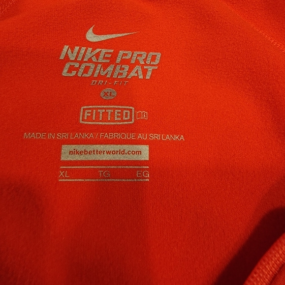 Nike Therma-Fit Ladies XL 1/4 Zip Pullover Combat Pro Beautiful Orange Fitted - Picture 2 of 6